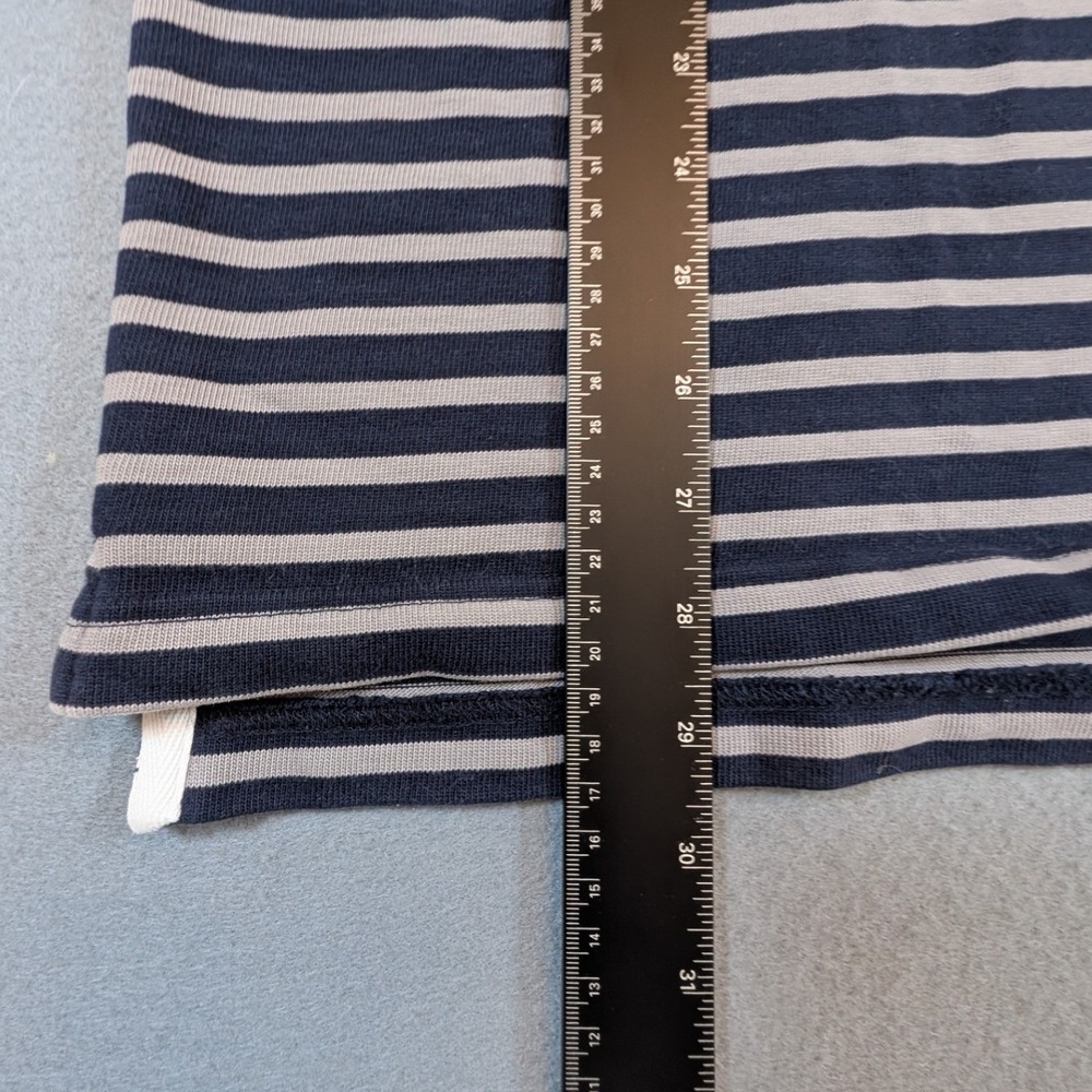 J. Crew Rugby Quarter-Zip Pullover Men Large Striped Long Sleeve Elbow Patches - Picture 4 of 9